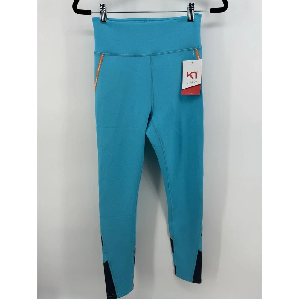 Kari Traa Janni High Waisted Tights‎ Women's M Scuba Blue NWT